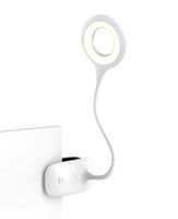 Rechargeable Clip On Reading Light, Wellnest Cordless Portable Clip On Lights, Day Light Reading with Adjustable Lightness, Flexible 360° USB Lamp for Home Book Bed and Computer