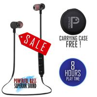 Bluetooth Headphones Sports Wireless Earbuds Stereo Sound Powerful Bass in-Ear V4.1 Magnetic Earphone with Built-in Mic Fast Pairing Sweatproof 8 Hours Music Hard Protective Carrying Case Free !