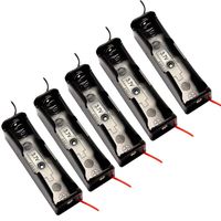 3.7V Battery Case Holder Plastic Battery Storage Box Battery Charger for Rechargeable 18650 Battery (5Pcs, 1 Solts)