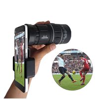 [16X52 High Power Prism Monocular Scope] - Waterproof Monoculars with Phone Clip for Cell Phone- for Bird Watching Hunting Camping Travelling Wildlife Secenery (Black)