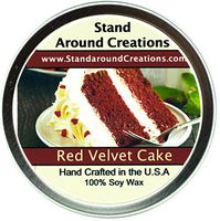Premium 100% All Natural Soy Wax Aromatherapy Candle - 6 oz Tin Red Velvet Cake: Red Velvet Cake Fragrance is a savory and decadent blend of chocolate cake with sweet cream cheese frosting. Strong and sweet, this is sure to be your new favorite cake scent