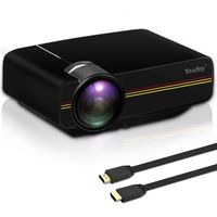 yaufey 2000 Lumens Mini Projector Home Cinema Projector Portable Projector Support PC Laptop Smartphone Xbox Portable for Home Cinema Entertainment and Games, for Your Family