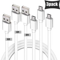 3 Pack Micro USB Cable 6Ft Android Charger Cable, MOVOYEE Micro USB Charger Cable, Fast Charging Cable for Samsung Galaxy S7/S6 S7 Edge/S5/Note 5 4,LG,Android Phone Charger,Fire Tablet,PS4 Controller