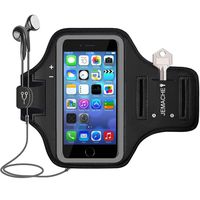 iPhone SE/5S/5 Armband, JEMACHE Gym Running/Jogging Exercise/Workout Sport Arm Band Case for iPhone SE/5S/5/5C, iPod Touch 5th / 6th Generation with Card/Key Holder (Black)