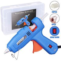 60/100W Full Size Hot Glue Gun with Carrying Box and 20 Pcs Glue Sticks, Dual Power High Temp Heavy Duty Melt Glue Gun Kit for DIY Crafts Arts Home Quick Repairs Festival Decoration by Rockindeer