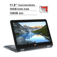 Dell Inspiron 3000 Newest 11.6 Inch Touchscreen 2-in-1 Laptop - AMD APU A9-9420e up to 2.7GHz, AMD Radeon R5, 16GB DDR4 RAM, 128GB SSD, WiFi, Bluetooth, HDMI, Webcam, Windows 10