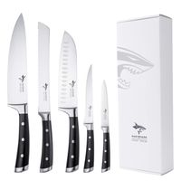 Knife Set, MAD SHARK 5-piece Kitchen Knife Set with, Best Quality German High Carbon Stainless Steel Knife, Ultra Sharp, Ergonomic Handle Home Cooking Perfect Cutlery Set Gift