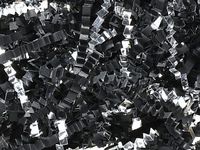 Pack Of 1, Solid Black & Silver Crinkle Cut Shred (Spring Fill / Zig Fill) 1/8" wide 10 lb Made In USA