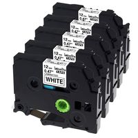 Labelife Replace P Touch TZe Tape 12mm 0.47 Inch White Tape TZe-231 TZ231 Compatible with Brother P Touch Label Maker PT-D200 PT-D210 PT-D400 PT-D600, Standard Laminated, 26.2 Feet (8m), 5-Pack