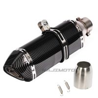 KAJIMOTOR Universal 1.5-2" Inlet Slip On Exhaust Muffler With Removable DB Killer For Street Bike Motorcycle Scooter Carbon Color