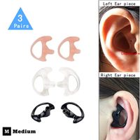 Lsgoodcare Open Ear Insert Radio Ear Mold Ear Bud 3 Pair Replacement Earmold Earbud Medium (Left and Right) Compatible for Motorola Kenwood 2 Way Radio Walkie Talkie, Black/White/Pink Soft Ear Piece