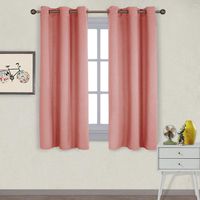 NICETOWN Triple Weave Microfiber Home Thermal Insulated Solid Ring Top Blackout Curtains/Drapes for Bedroom(Coral, Set of 2, 42 x 63 Inch)