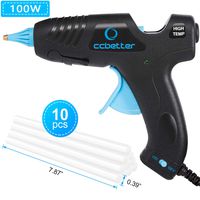 CCbetter Hot Glue Gun, Powerful 100W High Temperature Fire-Resistant Melting Glue Gun + 10pcs Glue Sticks, Perfect for Heavy Duty Tasks, Quick Repairs, DIY Projects, Creative Arts & Crafts