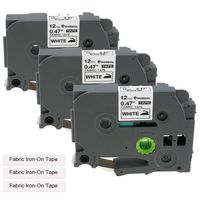 COLORWING Fabric Tape Compatible Brother TZe-FA231 TZ Iron On Tape 12mm 0.47" White Replacement for Brother P-Touch PTD400 PTD210 PT-1280 Label Maker, 3-Pack