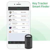 Key Finder, CC-Show Wireless GPS Phone Locator, Smart Wallet Tracker, Anything Anti Lost Alarm with Selfie Shutter/Remote Control for iOS/Android App, Padlock Shape (Black)
