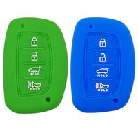 Coolbestda 2Pcs Rubber Smart Key Fob Remote Cover Case Protector Wallet Keyless Jacket for 2018 2017 2016 Hyundai Tucson Elantra (NOT FIT Flip/Pop Out/Folding Key