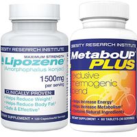 Lipozene Weight Loss Combo Mega Bottle 120 Count Plus MetaboUP Thermogenic Supplement 60 Count - Boost Metabolism, Increase Energy, and Control Your Appetite