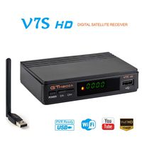 GTMEDIA V7S HD FTA Satellite Receiver DVB-S2 TV Digital Sat Decoder with Antenna WiFi USB Full HD 1080p Support PVR CCcam YouTube