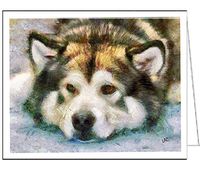 Alaskan Malamute - Eyak - Set of 6 Blank Notecards By Doggylips