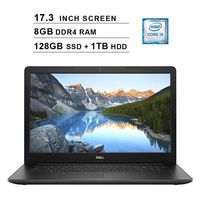 2019 Newest Dell Inspiron 17 3780 17.3 Inch FHD Laptop (8th Gen Inter Quad Core i5-8265U up to 3.9GHz, 8GB DDR4 RAM, 128GB SSD (Boot) + 1TB HDD, AMD Radeon 520 2GB, WiFi, Bluetooth, Windows 10 Home)