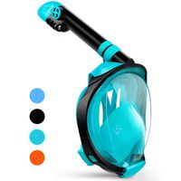 Greatever G2 Full Face Snorkel Mask with Latest Dry Top System,Foldable 180 Degree Panoramic View Snorkeling Mask with Camera Mount,Safe Breathing,Anti-Leak&Anti-Fog
