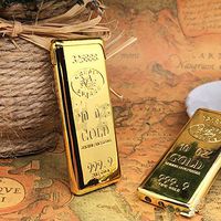 New 1PC Golden Gold Plate 999 Bullion Cigarette Lighter Flame Refillable Butane Gas