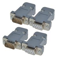 Anmbest 2PCS Male and 2PCS Female DB9 Solder Cup Connector, RS232 485 422 D-SUB Serial to 9-pin Port Terminal Adapter Breakout Board, Hoods Complete Set of Crimp Connector Assortment Kit