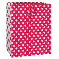 Unique Industries, Large Gift Bag, 12.5 x 10.5 inches - Red Polka Dot