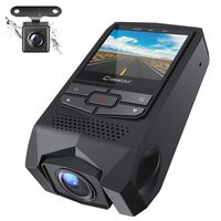 Crosstour Dual Dash Cam Front and Rear FHD 1080P Mini in Car Camera with Parking Monitoring,G-Sensor,WDR,Night Vision, Motion Detection, Loop Recording, Screen Rotation (CR600)