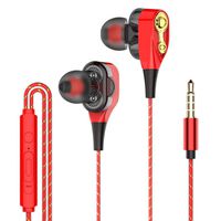 LEANO Dual Moving Coil Wired in-Ear Earphone Heavy Stereo Headphones with Mic Headphones