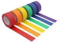 Colored Masking Tape,Colored Painters Tape for Arts & Crafts, Labeling or Coding - Art Supplies for Kids - 6 Different Color Rolls - Masking Tape 1 Inch x 13 Yards (2.4cm X 12m)