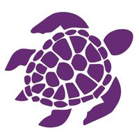 Sea Turtle [Pick Any Color] Vinyl Transfer Sticker Decal for Laptop/Car/Truck/Window/Bumper (3in x 2.7in (Laptop Size), Purple)