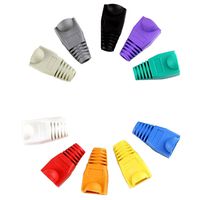 Plastic Ethernet Network RJ45 Cable Connector Cover Boots Cap, 100 Pcs Environmental Protection Crystal Head Protection Cover Plug Sheath Cover (Random Color)