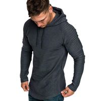 ANJUNIE Men's Autumn Winter Basic Hoodies Slim Thin Sweatshirt Hoodies Top Tracksuits Pullover(1-Gray,L)