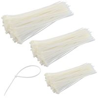 TrendBox Combo Packs (3+6+9.8 inches) White Self-Locking Nylon Plastic Cable Cord Zip Ties Wrap Fasten Wire Durable Indoor Outdoor Travel Home Corrosion Resistance