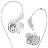 Adorer in Ear Montior Headphones for Musicians Drummers Singers with Detachable Cables, Foam Tips & Case, Wired Noise Cancelling Over Ear Earbuds w Mic & Volume, Stereo Earphones Clear Balanced Sound