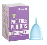 Souland women pad menstrual silicon cup for heavy or low flow
