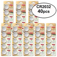 JOOBEF CR2032 Lithium 3V Battery, Electronic Coin Cell Button for Toys Calculators Watches(40 Pcs)