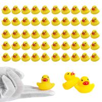 LOUHUA 50Pcs Mini Rubber Ducky Baby Bath Toy Shower Birthday Party Favors Gift