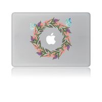 Flower Garland Butterfly Wreath Butterfly Color Removable Vinyl Laptop MacBook Sticker Decal for Apple Notebook MacBook Air Pro Retina 13 Inch
