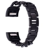 WETAL for Fitbit Charge 2 HR Bands, Adjustable Replacement Metal Bands/Strap with Adaptor for Fitbit Charge 2 Heart Rate Fitness Wristbands Large/Small/Silver/Black/Gold/Rose Gold