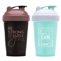 Motivational Quotes on Performa Perfect Shaker Bottle, 20 Ounce Classic Protein Shaker Bottle, Dishwasher Safe, Leak Proof, Perfect Gym Fitness Gift (Two Pack - I Am Mint & BeYoutiful Black/Rose)