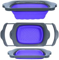 Collapsible Kitchen Colander - Over the Sink Kitchen Strainer By Comfify | 6-quart Capacity | Purple & Grey