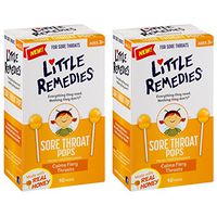 Little Remedies Sore Throat Pops made with Real Honey | 10-Lollipops per Pack | 2-Pack