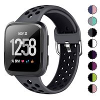 XIMU Sport Bands Compatible with Fitbit Versa/Versa 2 / Versa Lite, Soft Silicone Waterproof Breathable Sport Watch Strap Replacement Wristband Accessories Women Man for Versa Smart Watch