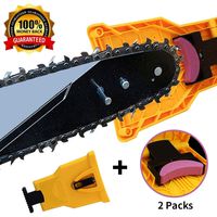 K KERNOWO Chainsaw Sharpener, Two Holes Chainsaw Teeth Sharpener Fast Sharping Stone Grinder Tools Chain Saw Blade Sharpener Compatible with 14/16/18/20 Inch (2pcs Extra Whetstones)