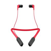 Skullcandy Ink'd Bluetooth Wireless Earbuds with Microphone, Noise Isolating Supreme Sound, 8-Hour Rechargeable Battery, Lightweight with Flexible Collar, Red/Black