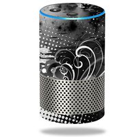 MightySkins Skin Compatible with Amazon Echo (2nd Gen) - Black Flourish | Protective, Durable, and Unique Vinyl Decal wrap Cover | Easy to Apply, Remove, and Change Styles | Made in The USA