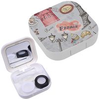 Portable Contact Lens Case Box Travel Kit Mirror + Bottle + Tweezers Container Holder [ Image Sights Paris ]
