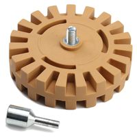 Acescen Rubber Eraser Wheel 4inch Pad Car Decal Sticker Remover with Drill Adapter Kit Pneumatic degumming disc for Car Adhesive Remover Vinyl Decal Graphic Removing Tool 1Pack